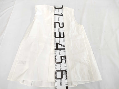 (10462_0063) HERMES Cotton Sleeveless Blouse White Size 36 Tops