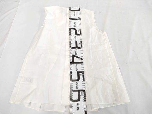 (10462_0063) HERMES Cotton Sleeveless Blouse White Size 36 Tops