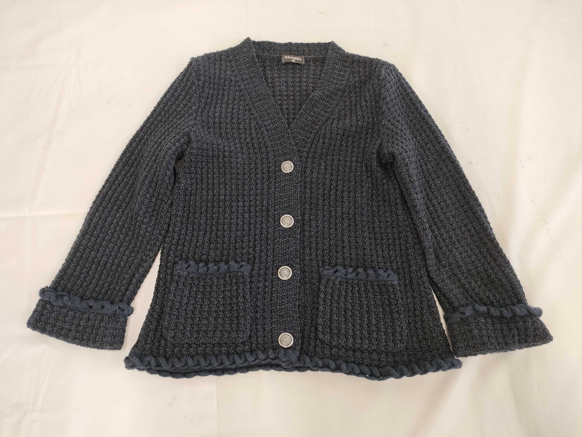 (10462_0110) CHANEL P43308K04398 Tweed Knit Cardigan Cardigan Cardigan