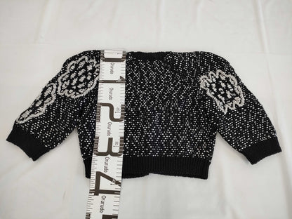 (10462_0118) CHANEL Braided Logo Short Cardigan M Equivalent Cardigan