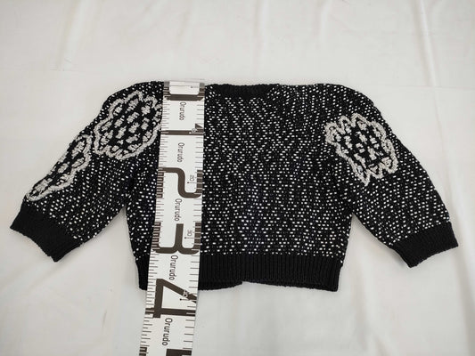 (10462_0118) CHANEL Braided Logo Short Cardigan M Equivalent Cardigan