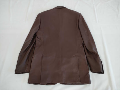 (10462_0048) HERMES Deerskin Leather Jacket Storage Garment 46 Jacket