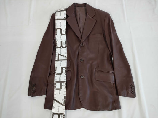(10462_0048) HERMES Deerskin Leather Jacket Storage Garment 46 Jacket