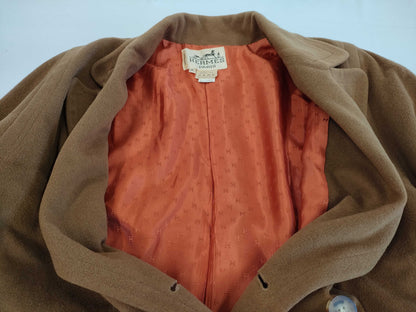 (10462_0060) HERMES 100% Cashmere Long Double Coat 38 Coat
