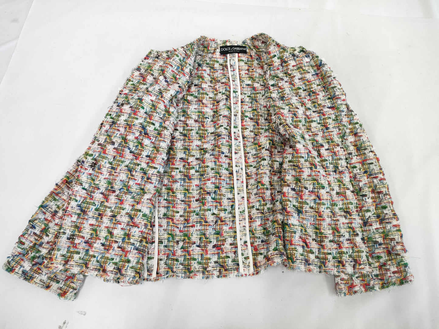 (10462_0173) DOLCE&GABBANA Dolce&Gabbana Tweed Collarless Jacket 40 Jacket