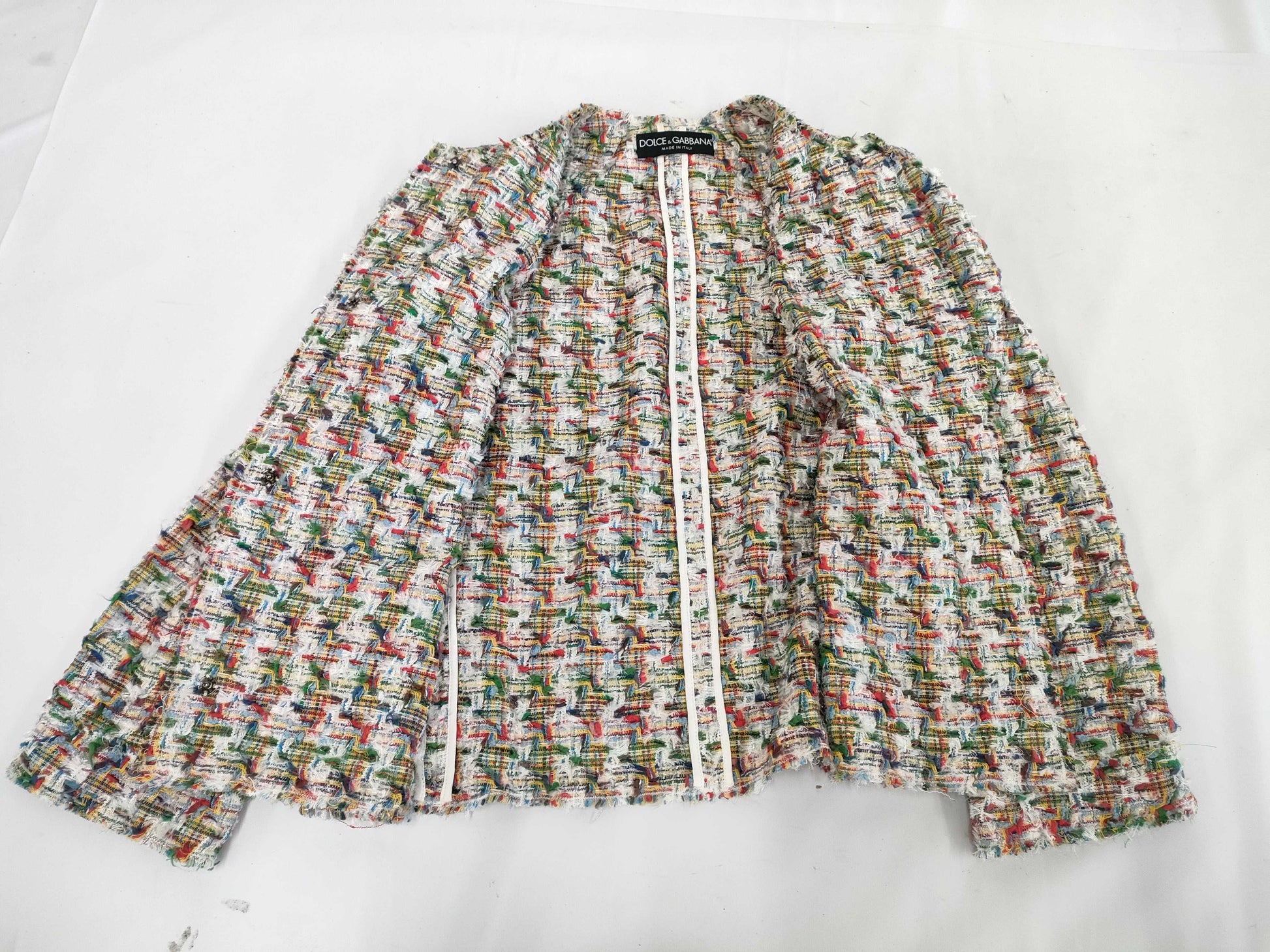 (10462_0173) DOLCE&GABBANA Dolce&Gabbana Tweed Collarless Jacket 40 Jacket