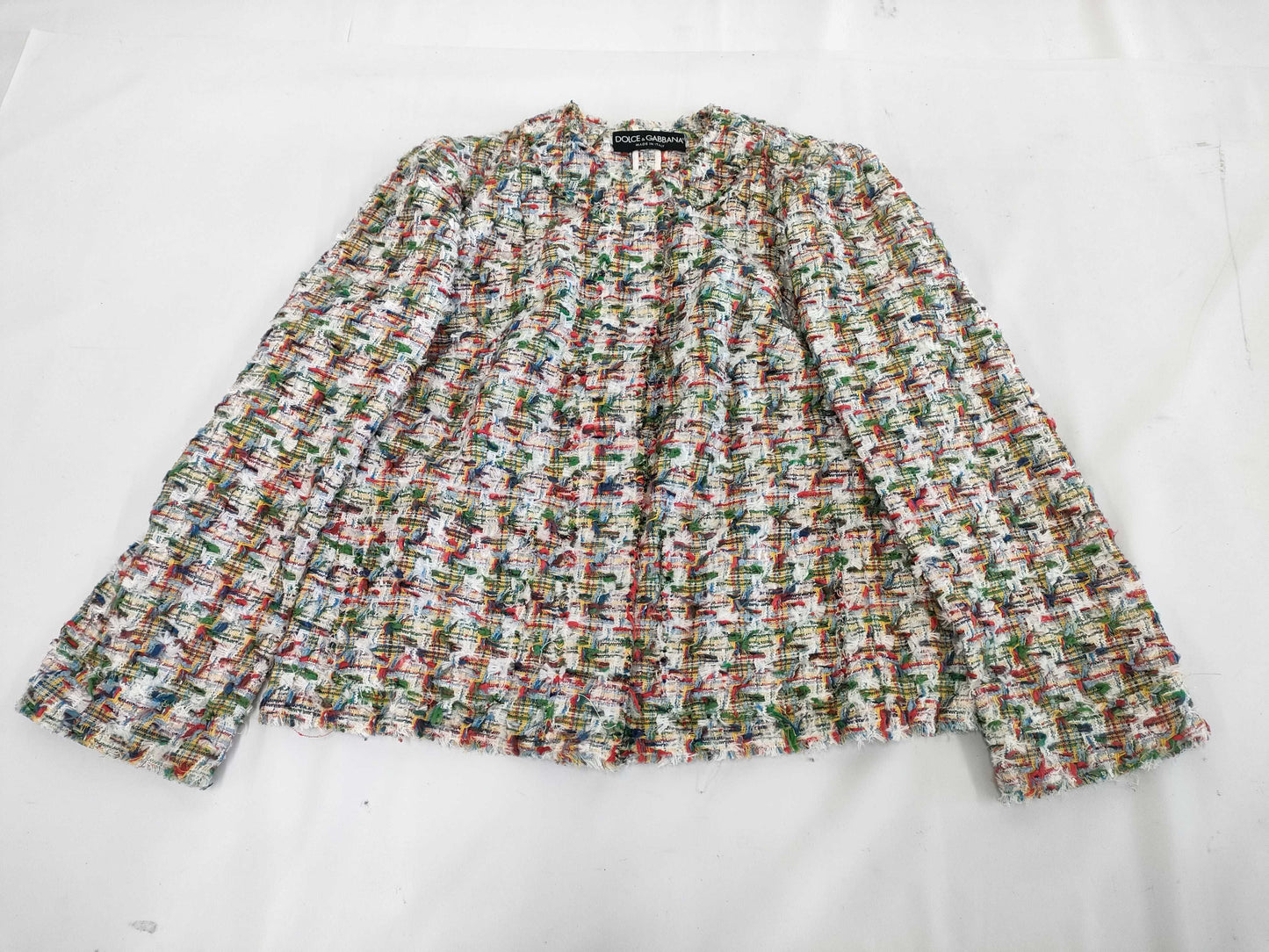 (10462_0173) DOLCE&GABBANA Dolce&Gabbana Tweed Collarless Jacket 40 Jacket