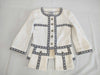 (10462_0129) CHANEL CHANEL Pearl Trim White Jacket Size 34 Jacket