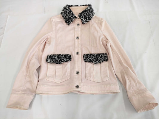 (10462_0138) CHANEL CHANEL Pink Denim Jacket 36 Jacket