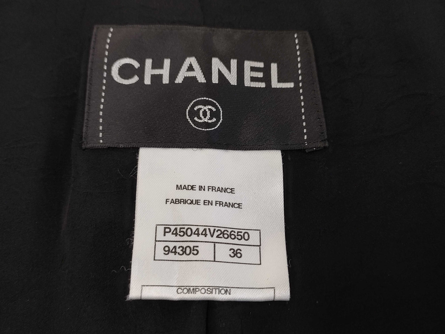 (10462_0120) CHANEL CHANEL Black Sequin Jacket Size 36 Jacket