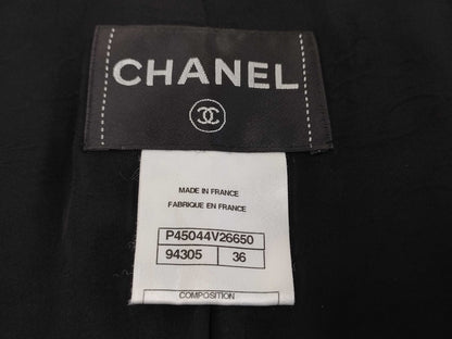 (10462_0120) CHANEL CHANEL Black Sequin Jacket Size 36 Jacket