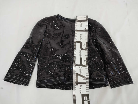 (10462_0120) CHANEL CHANEL Black Sequin Jacket Size 36 Jacket