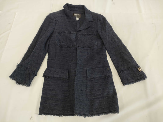 (10462_0140) CHANEL CHANEL Black Navy Jacket Gripois Size 36 Jacket