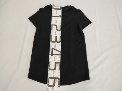 (10462_0114) CHANEL CHANEL Black Trimmed T-Shirt Top Shared Cloth Size 34 T-Shirt