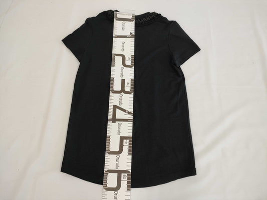 (10462_0114) CHANEL CHANEL Black Trimmed T-Shirt Top Shared Cloth Size 34 T-Shirt