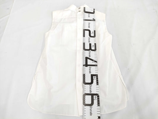 (10462_0115) CHANEL CHANEL White Sleeveless Tops Blouse Size 38 Tops