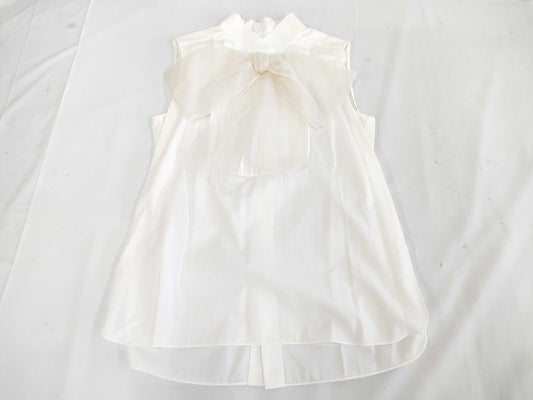 (10462_0115) CHANEL CHANEL White Sleeveless Tops Blouse Size 38 Tops