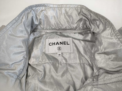 (10462_0122) CHANEL CHANEL Grey Silver Blouson Jumper Size 38 Shared Cloth Jacket