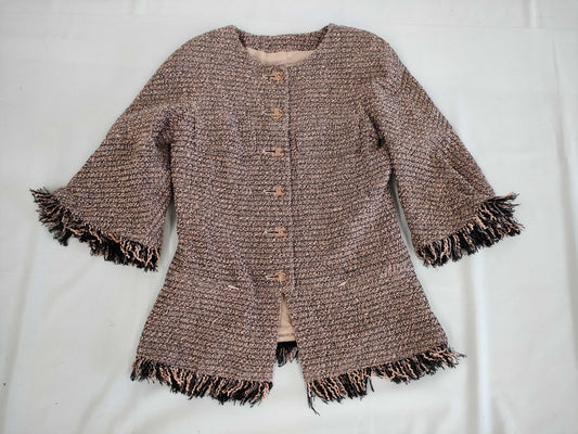 (10462_0116) CHANEL CHANEL Pink Beige Jacket CC Button 34 Jacket
