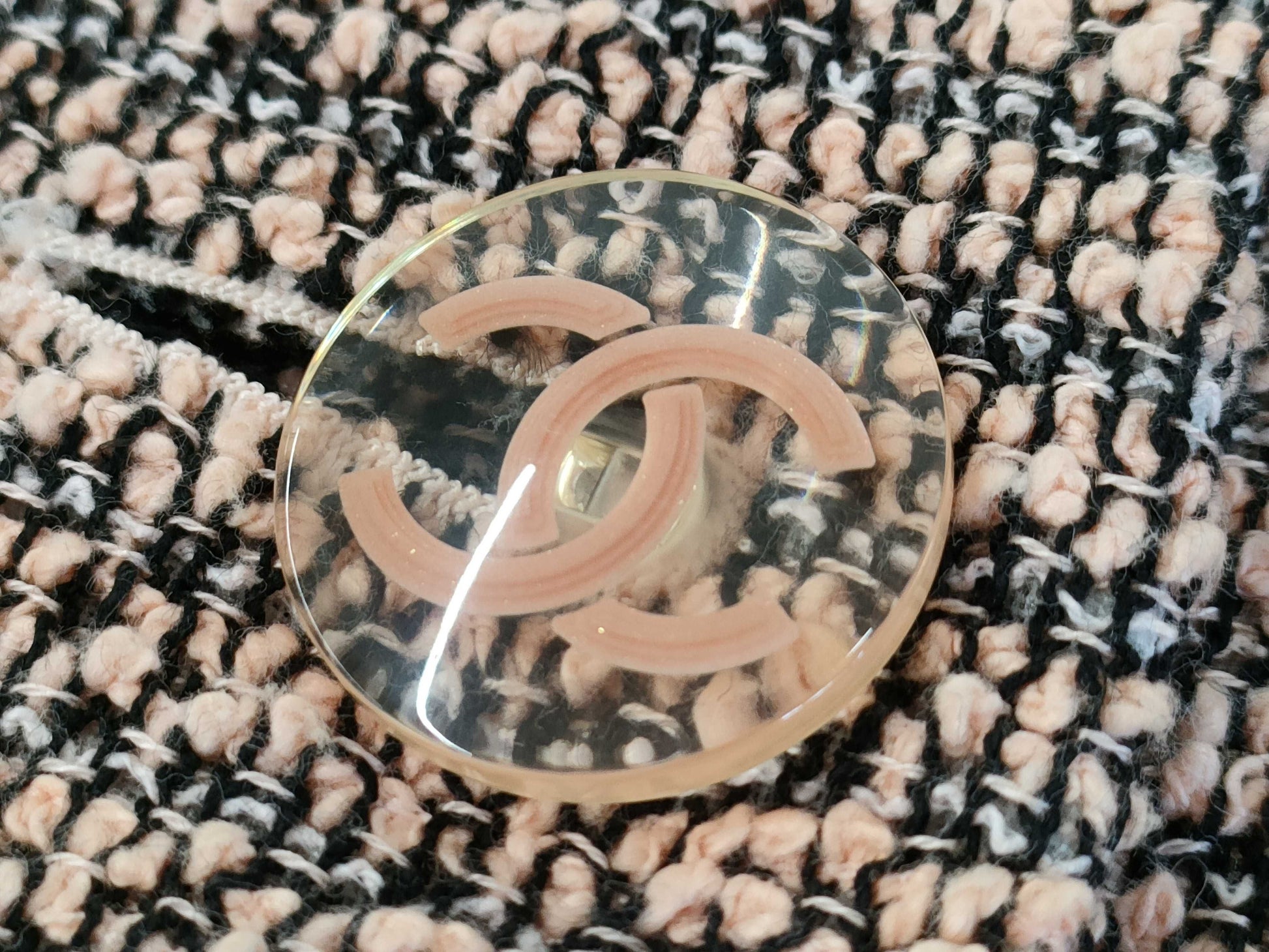 (10462_0116) CHANEL CHANEL Pink Beige Jacket CC Button 34 Jacket