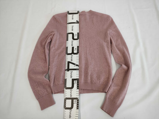 (10462_0117) CHANEL CHANEL Pink Pearl Button Mohair Cashmere Cardigan Size 36 Cardigan