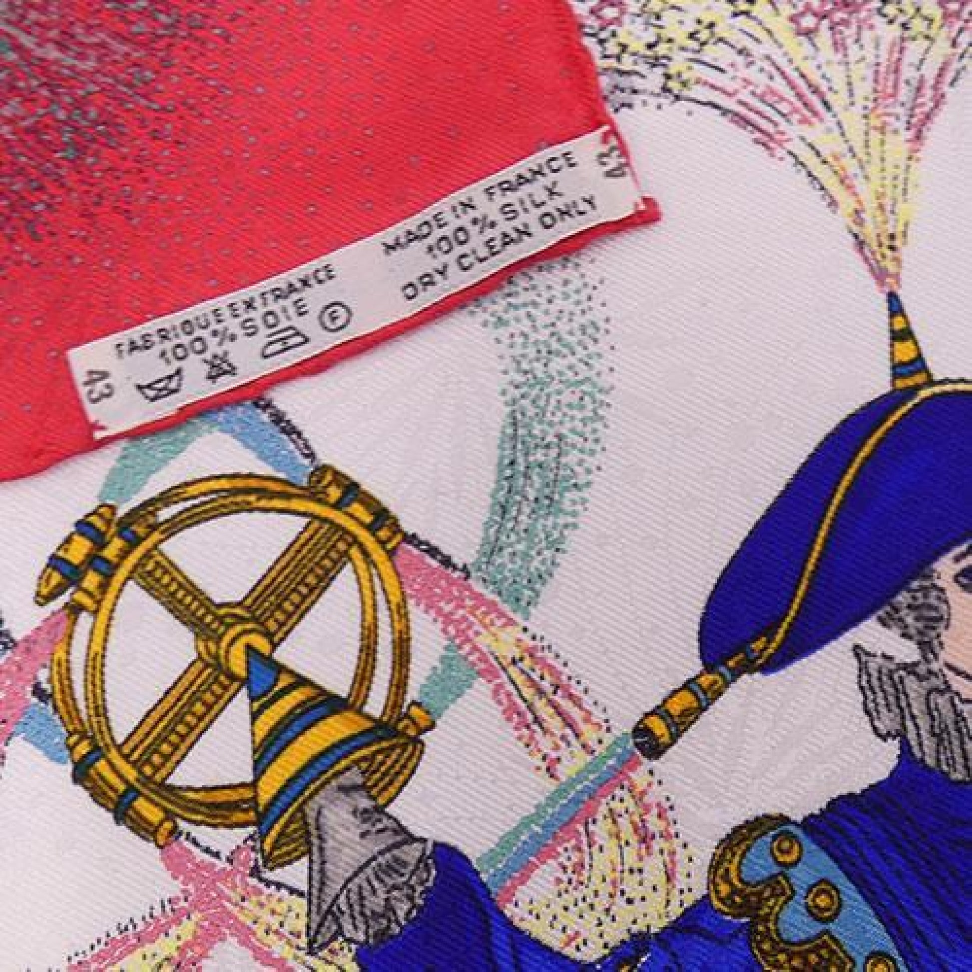 (10462_0061) HERMES Scarf HERMES Carre 90 Silk FEUX DARTIFICE Flame of Finesse Red Women's Scarf