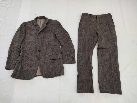 (10462_0227) BURBERRY Burberry Suit Set Up Jacket Business Button Men's Herringbone Cedar Twill Wool Size 165 C-TK83 Jacket
