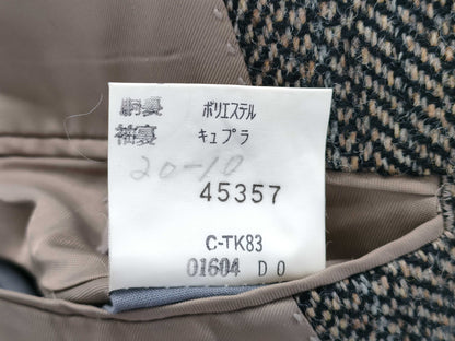 (10462_0227) BURBERRY Burberry Suit Set Up Jacket Business Button Men's Herringbone Cedar Twill Wool Size 165 C-TK83 Jacket