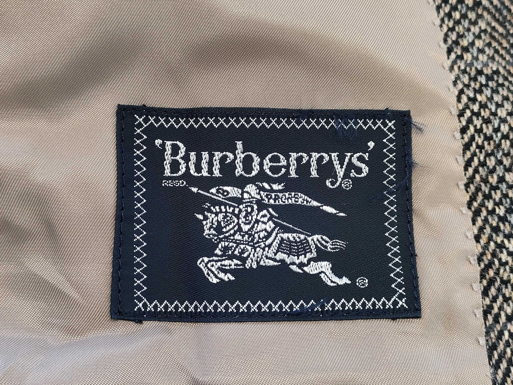 (10462_0227) BURBERRY Burberry Suit Set Up Jacket Business Button Men's Herringbone Cedar Twill Wool Size 165 C-TK83 Jacket