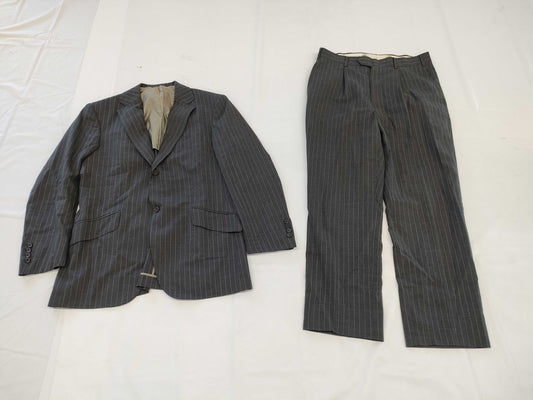 (10462_0228) BURBERRY SUPER120S Sheep Burberry London Men's Jacket Striped Set Suit Pants Set Club Collection Iridescent Lining Size L Jacket