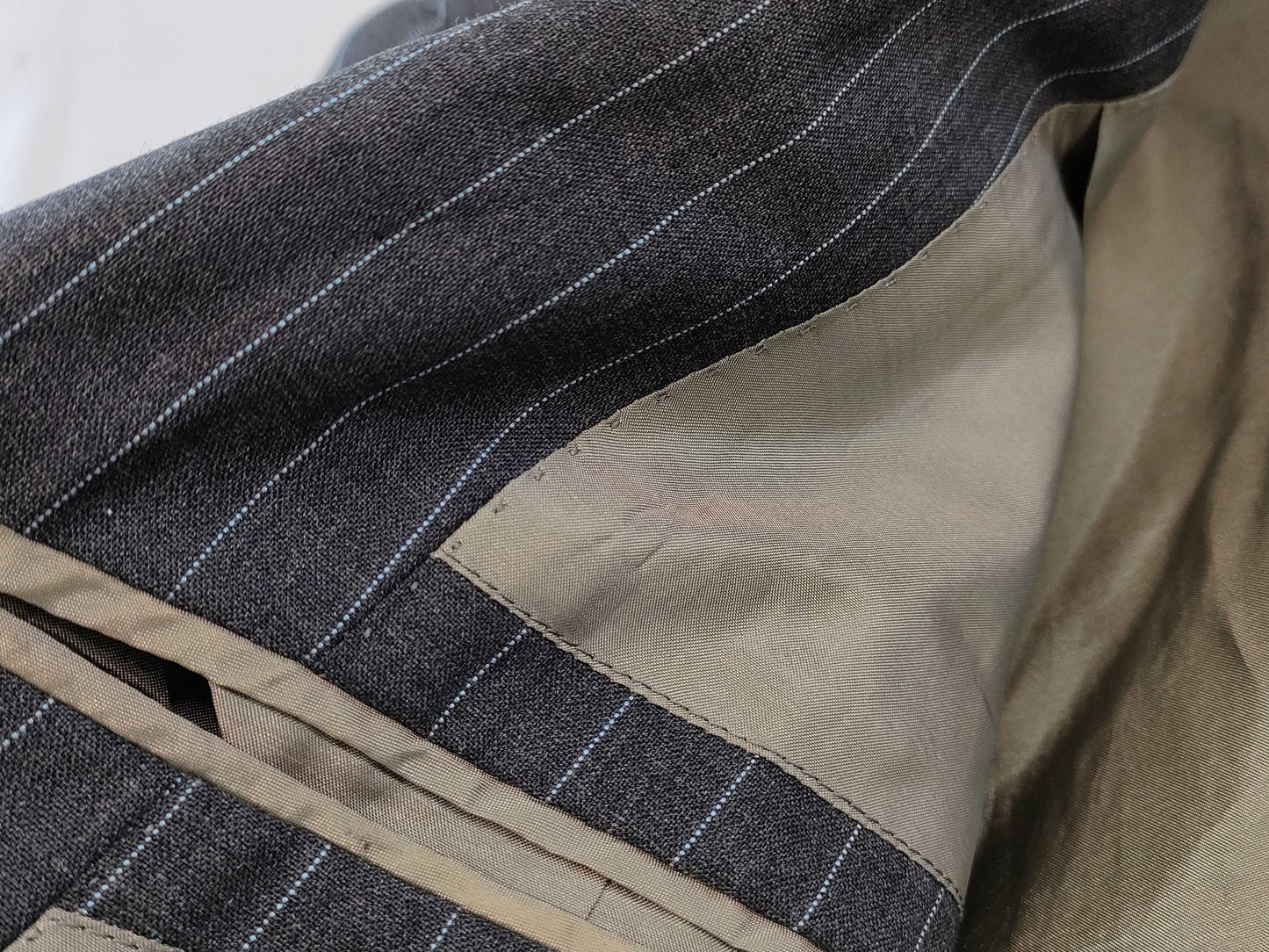 (10462_0228) BURBERRY SUPER120S Sheep Burberry London Men's Jacket Striped Set Suit Pants Set Club Collection Iridescent Lining Size L Jacket