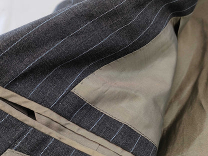 (10462_0228) BURBERRY SUPER120S Sheep Burberry London Men's Jacket Striped Set Suit Pants Set Club Collection Iridescent Lining Size L Jacket