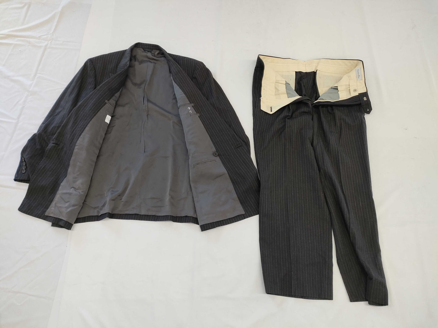 (10462_0351) Dior Christian Dior Men's Jacket Size 57 Striped Double Pants Set Jacket