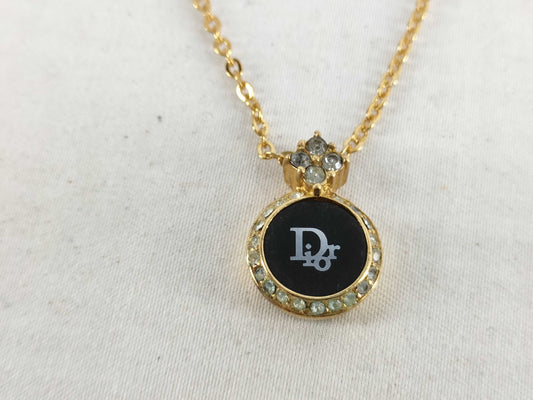 (10461_0354) Dior Dior Necklace Logo Rhinestone Necklace