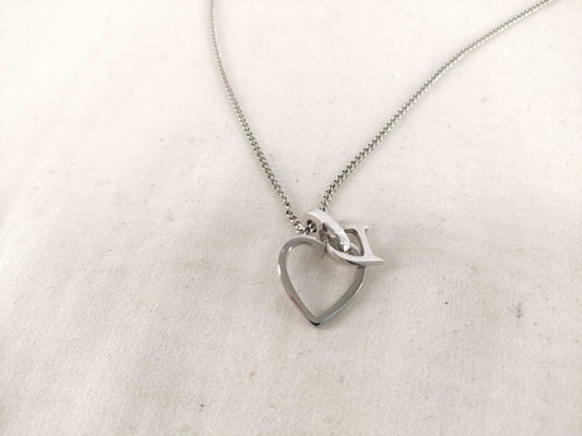 (10461_0358) Dior Dior Necklace Heart CD Logo Necklace
