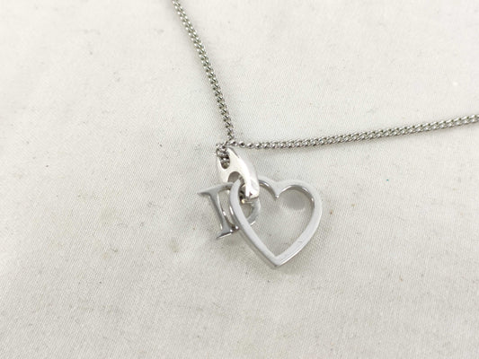 (10461_0358) Dior Dior Necklace Heart CD Logo Necklace