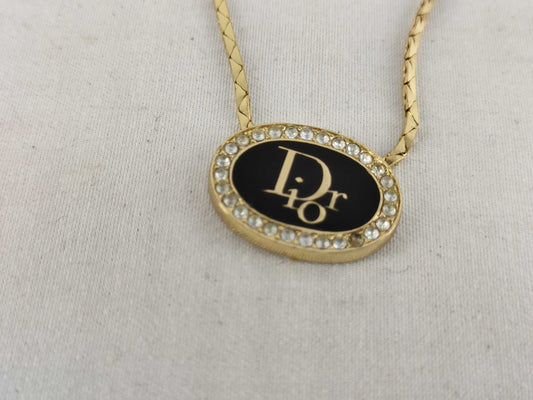 (10461_0356) Dior Dior Necklace Rhinestone Logo Stone Removal Necklace
