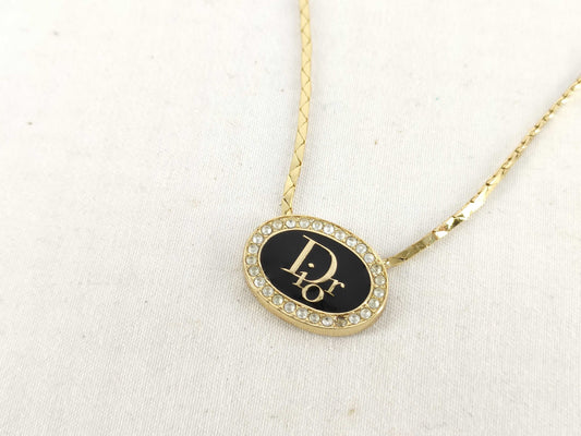 (10461_0356) Dior Dior Necklace Rhinestone Logo Stone Removal Necklace