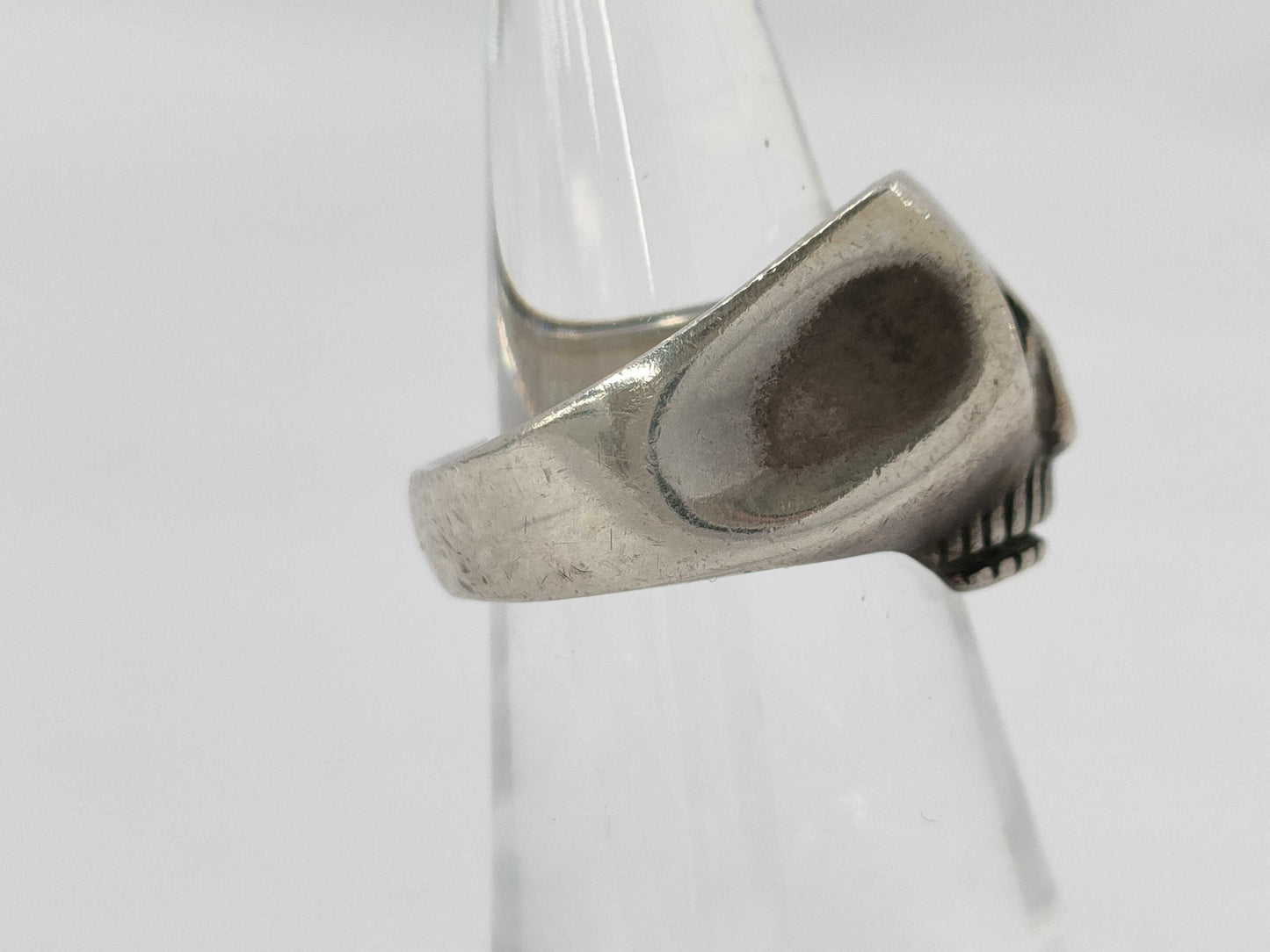 (10461_0313) Flashpoint Skull Ring Sterling Silver Ring