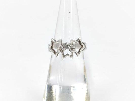 (10461_0220) Tiffany&Co. Tiffany Triple Star Silver 925 Ring
