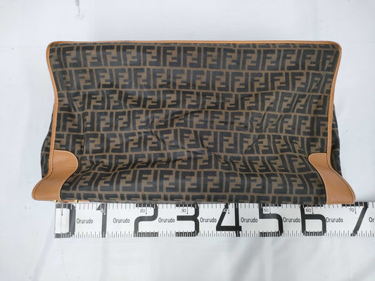 (10460_0260) FENDI FENDI Travel Truck/Leather x Canvas/Brown/G Fittings/Zucca Suitcase