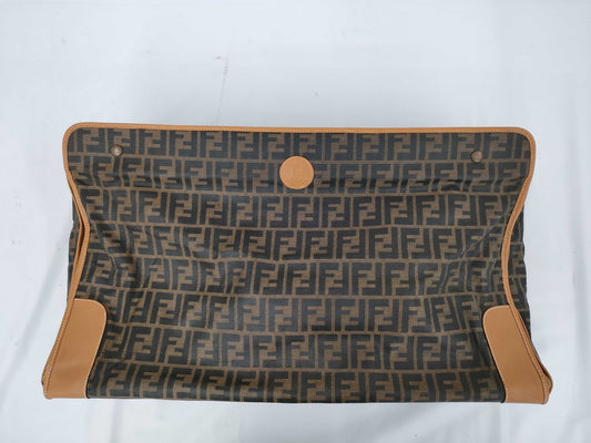 (10460_0260) FENDI FENDI Travel Truck/Leather x Canvas/Brown/G Fittings/Zucca Suitcase