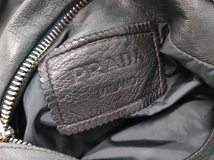 (10462_0248) PRADA PRADA Prada Reversible Jacket Nylon x Leather Size 54 Jacket