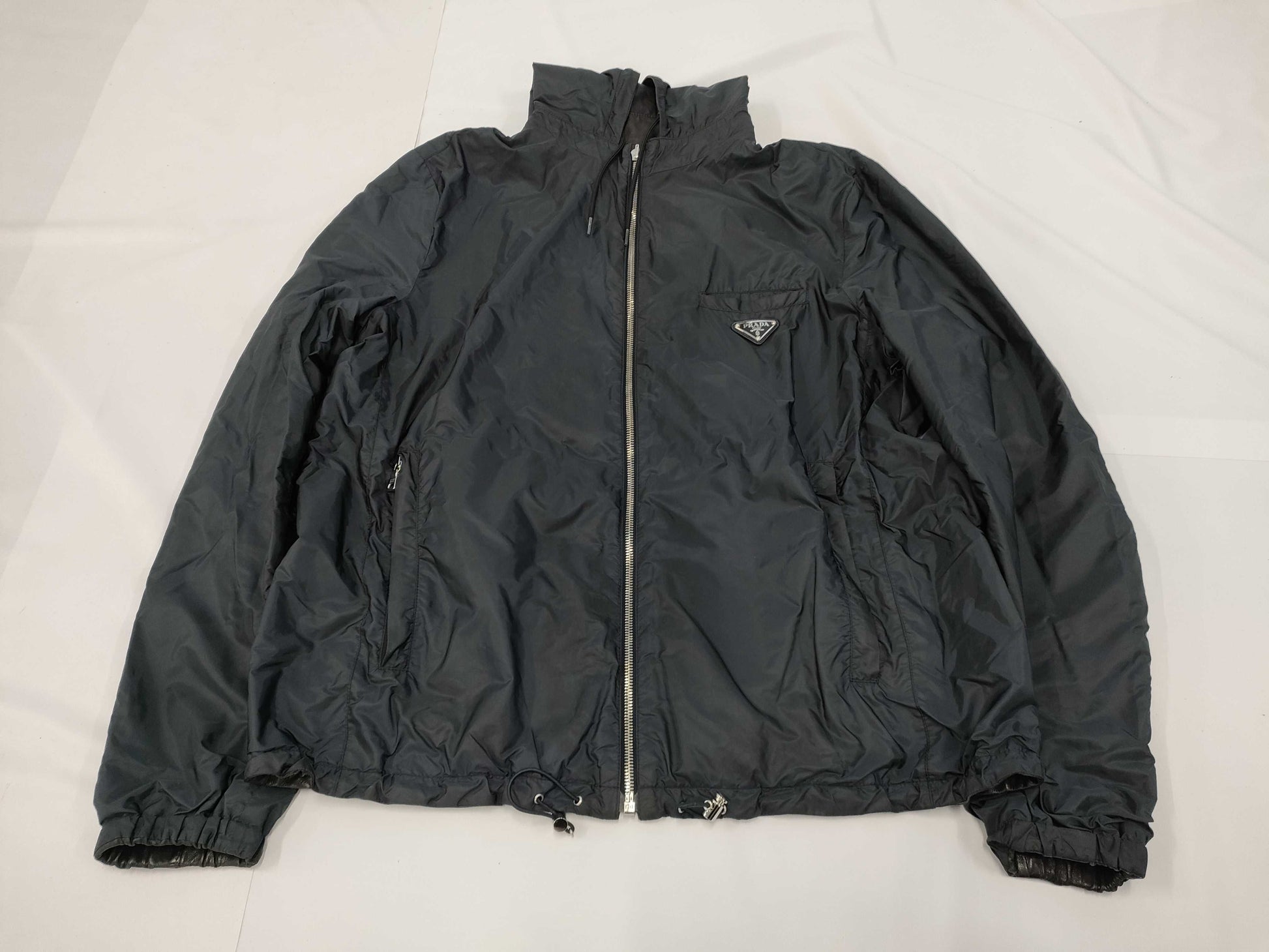 (10462_0248) PRADA PRADA Prada Reversible Jacket Nylon x Leather Size 54 Jacket