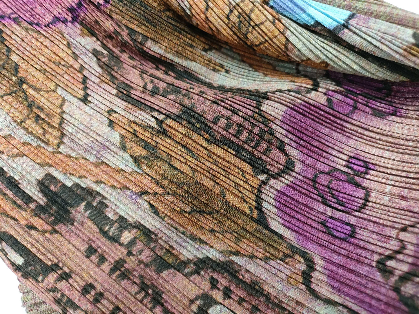 (10462_0318) PLEATS PLEASE Pleated Pleated Maxi Length Dress Japanese Pattern Japan Painting Size 5 Dress