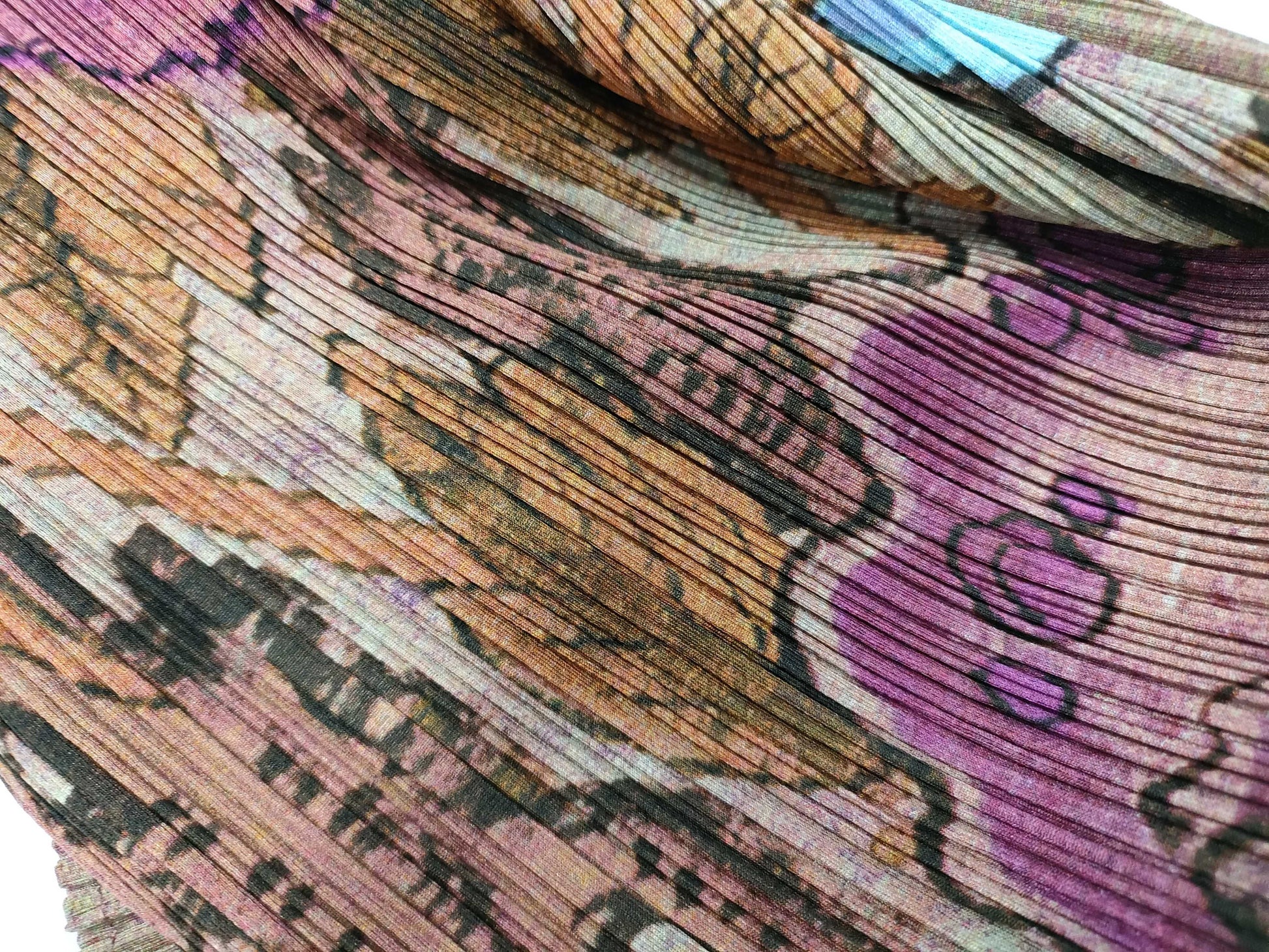 (10462_0318) PLEATS PLEASE Pleated Pleated Maxi Length Dress Japanese Pattern Japan Painting Size 5 Dress