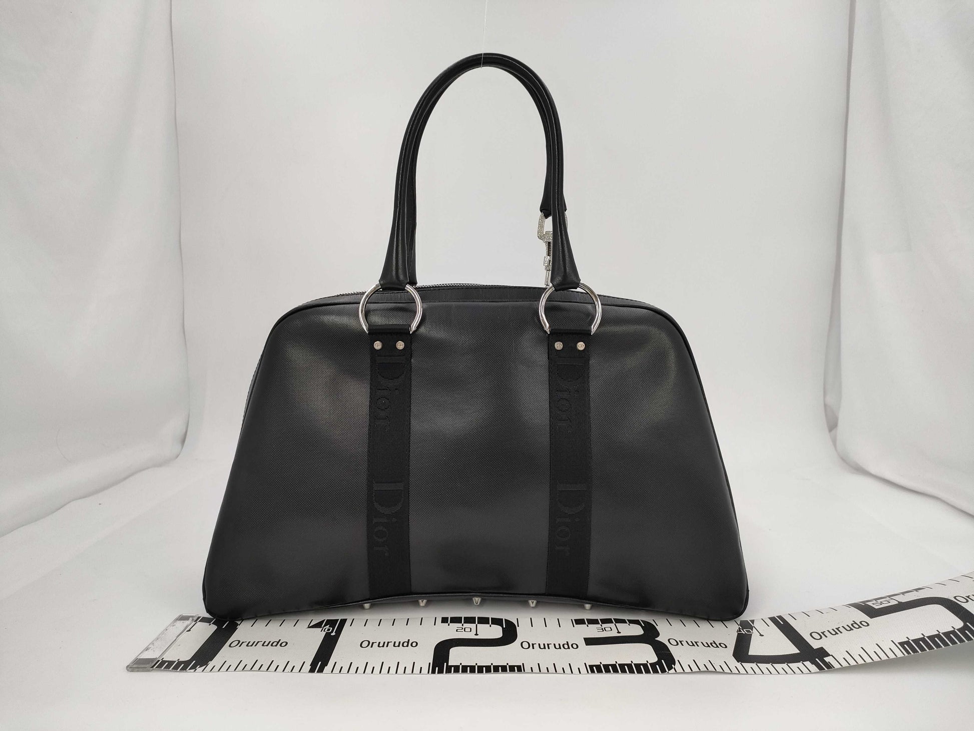 (10460_0341) Dior Christian Dior Boston Bag Galliano Hardcore Black Shoulder Bag
