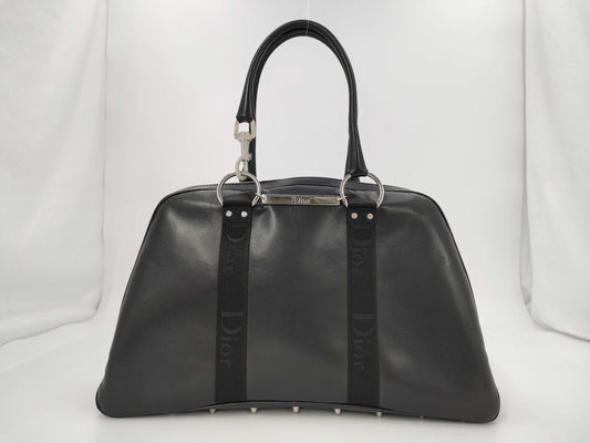 (10460_0341) Dior Christian Dior Boston Bag Galliano Hardcore Black Shoulder Bag