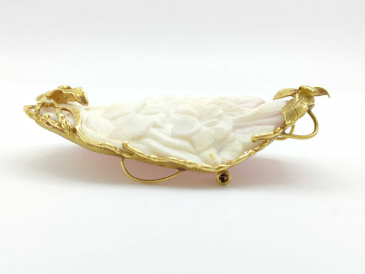 Cameo D0.04ct K18/PT900 40.6g Brooch 