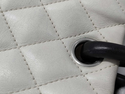 CHANEL Cambon Python Tote Bag in White